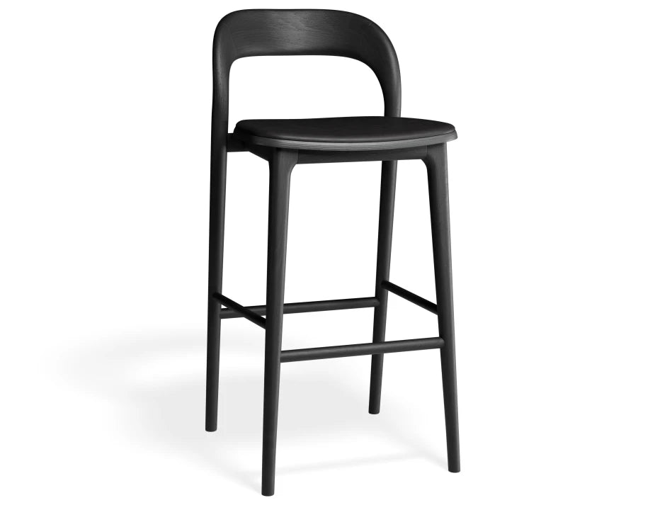 Mia Stool - Black - Upholstered