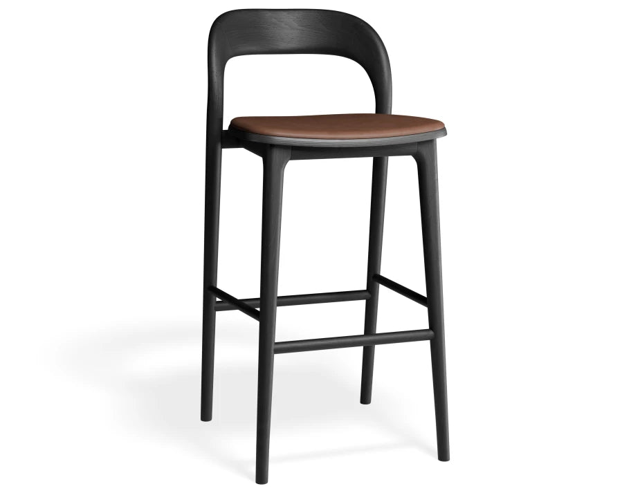 Mia Stool - Black - Upholstered