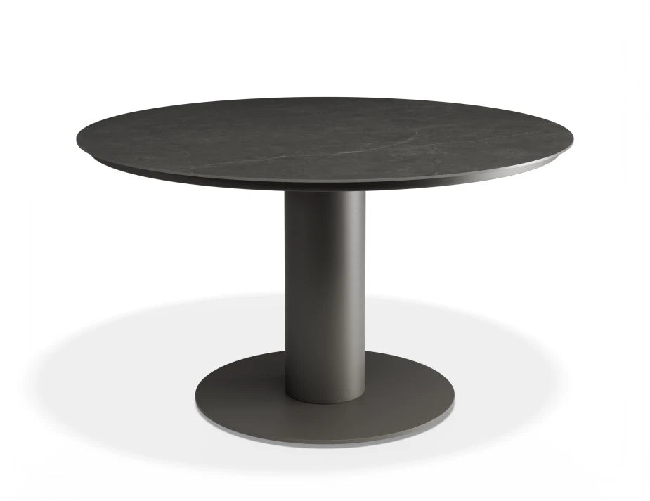 Loma LOW Dining Table Charcoal 120cm - Outdoor - Basalt Ceramic Top