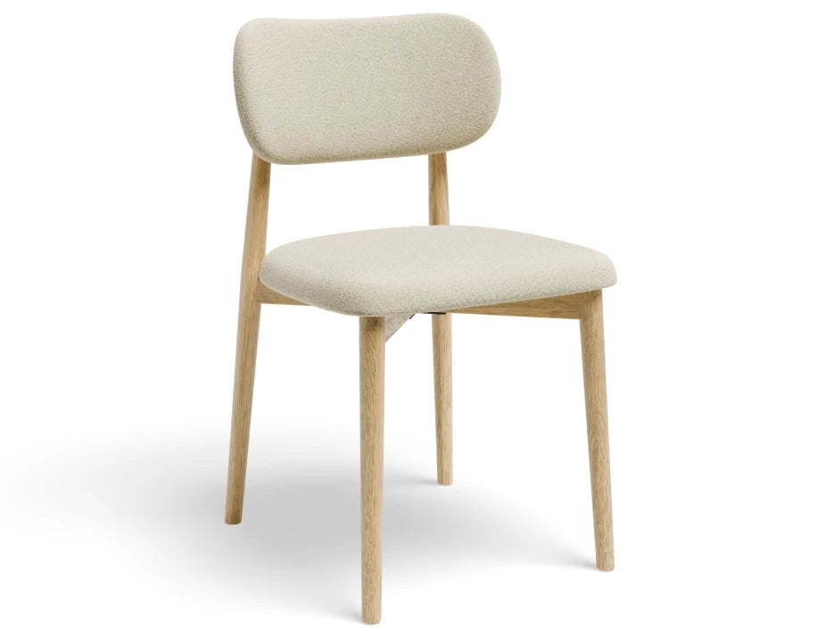 Oskar Dining Chair - Natural - Ivory Cream Fabric