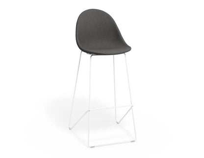 Pebble Fabric Grey Upholstered Stool