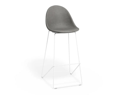 Pebble Stool Grey Upholstered Vintage Seat