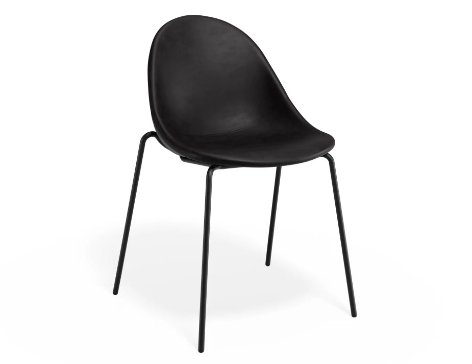 Pebble Chair Black Upholstered Vintage Seat