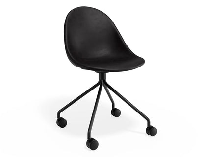 Pebble Chair Black Upholstered Vintage Seat