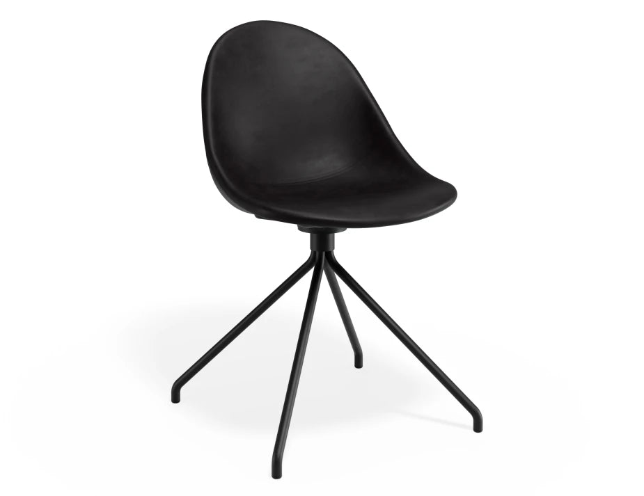 Pebble Chair Black Upholstered Vintage Seat