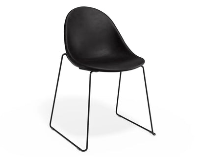 Pebble Chair Black Upholstered Vintage Seat