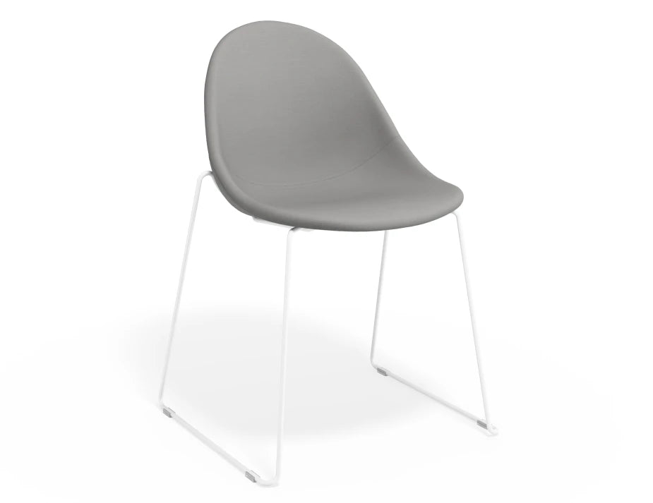 Pebble Fabric Light Grey Upholstered Chair