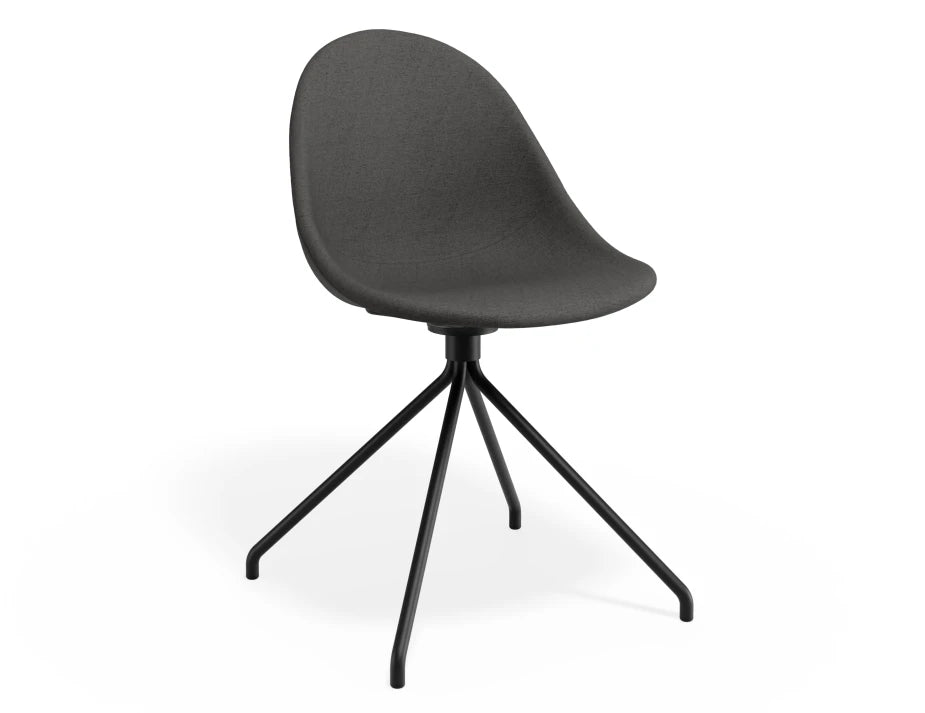 Pebble Fabric Dark Grey Upholstered Chair