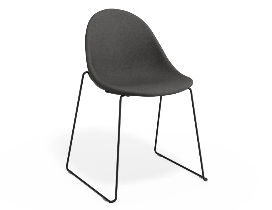 Pebble Fabric Dark Grey Upholstered Chair