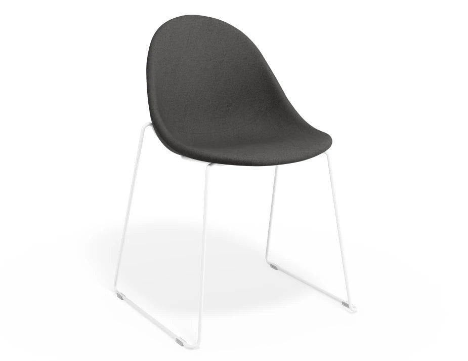 Pebble Fabric Dark Grey Upholstered Chair
