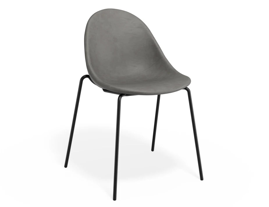 Pebble Chair Grey Upholstered Vintage Seat