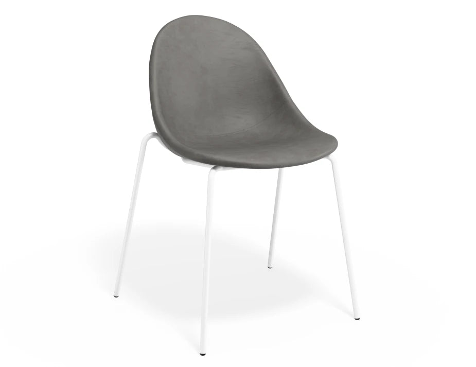 Pebble Chair Grey Upholstered Vintage Seat