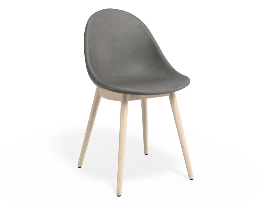 Pebble Chair Grey Upholstered Vintage Seat