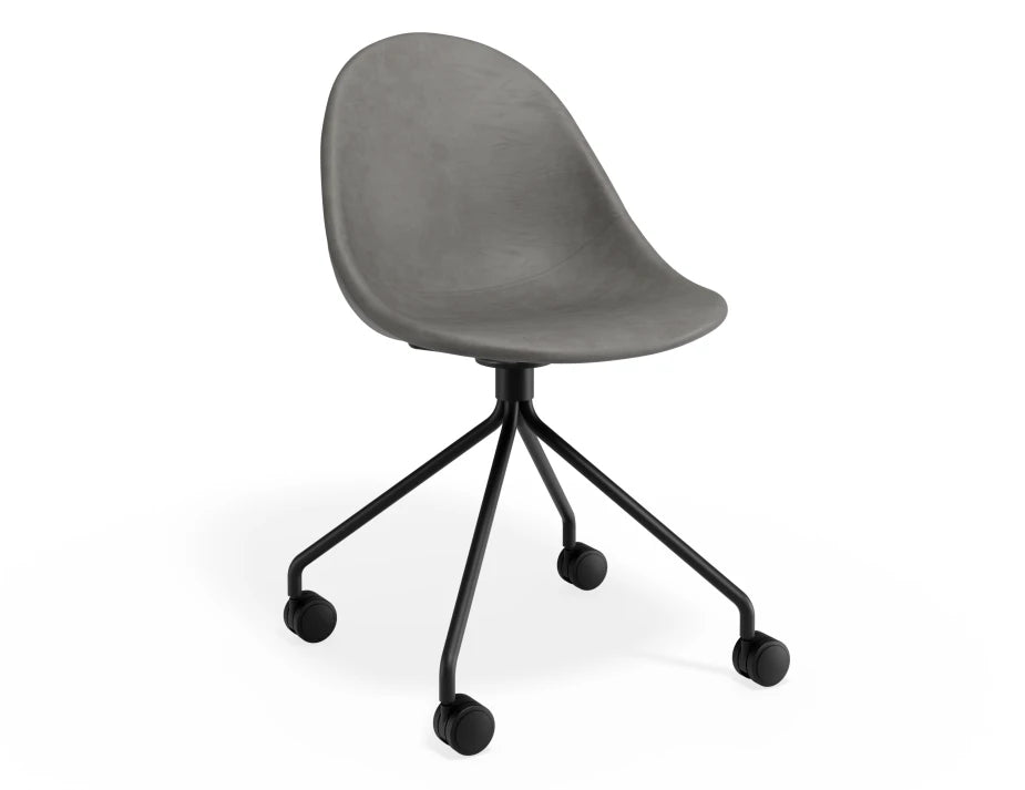 Pebble Chair Grey Upholstered Vintage Seat
