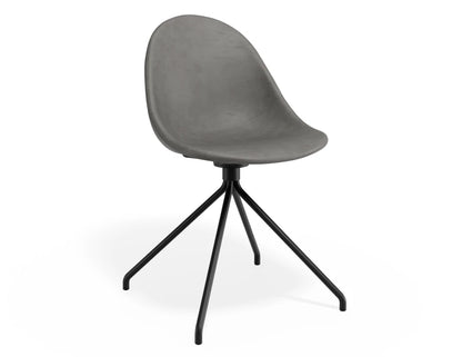 Pebble Chair Grey Upholstered Vintage Seat