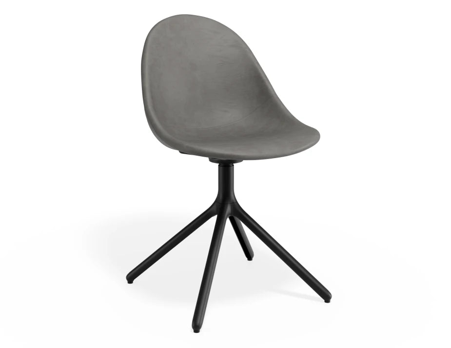 Pebble Chair Grey Upholstered Vintage Seat