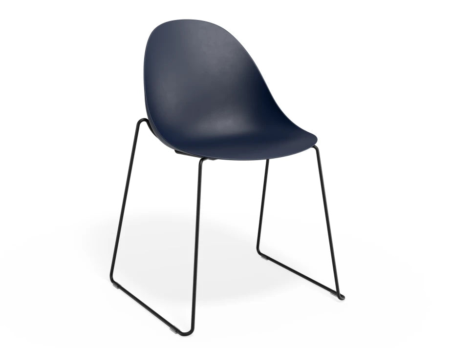 Pebble Chair Navy Blue with Shell Seat
