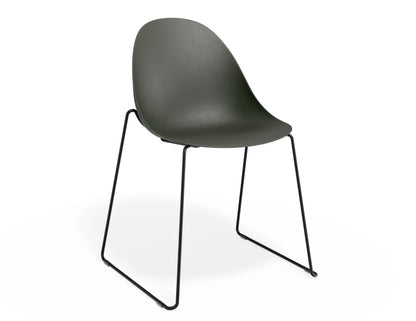 Pebble Chair Olive Green with Shell Seat