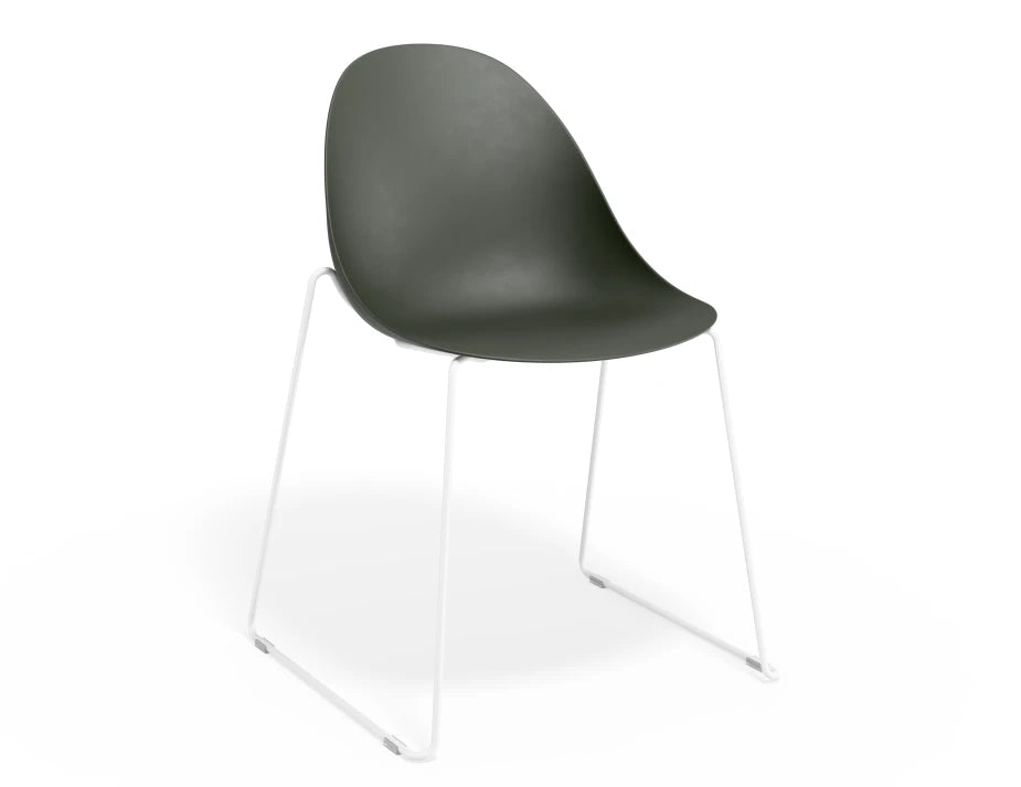 Pebble Chair Olive Green with Shell Seat