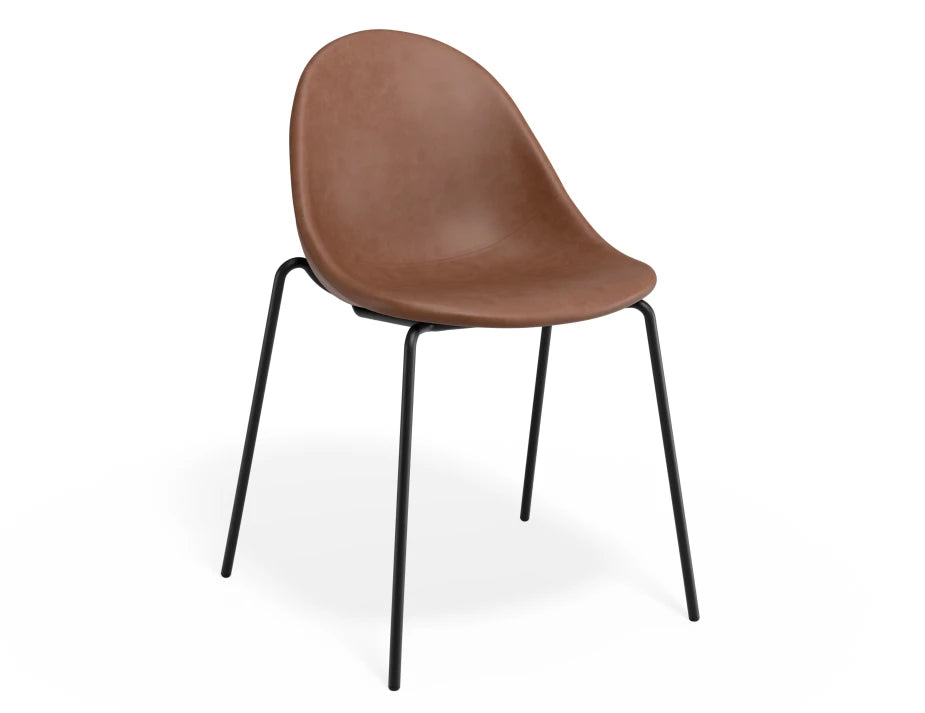Pebble Chair Tan Upholstered Vintage Seat
