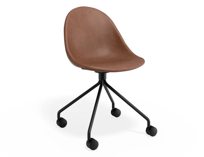 Pebble Chair Tan Upholstered Vintage Seat