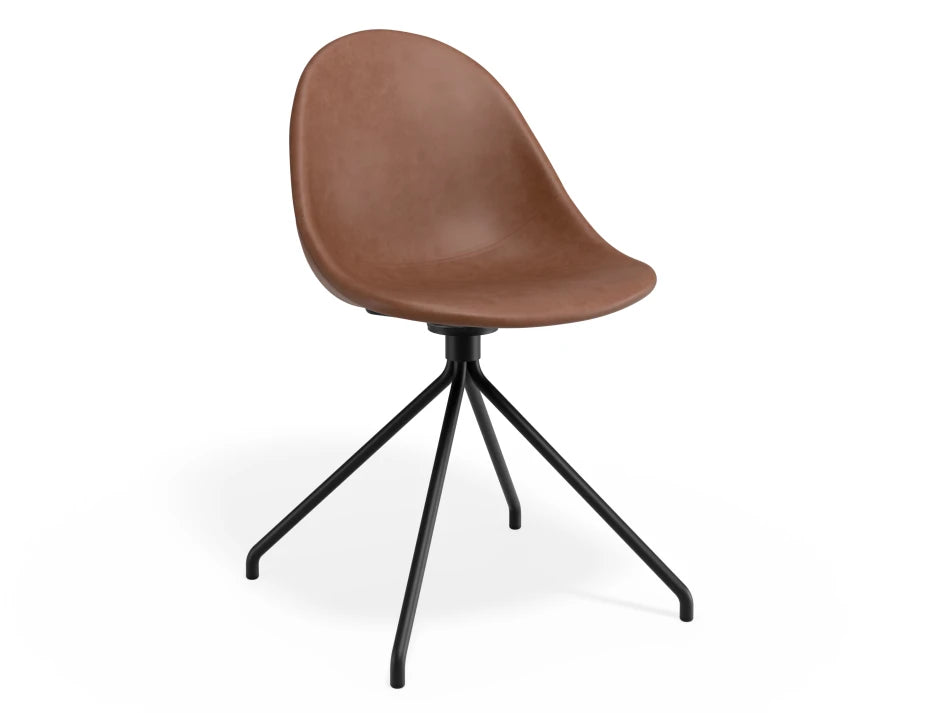 Pebble Chair Tan Upholstered Vintage Seat