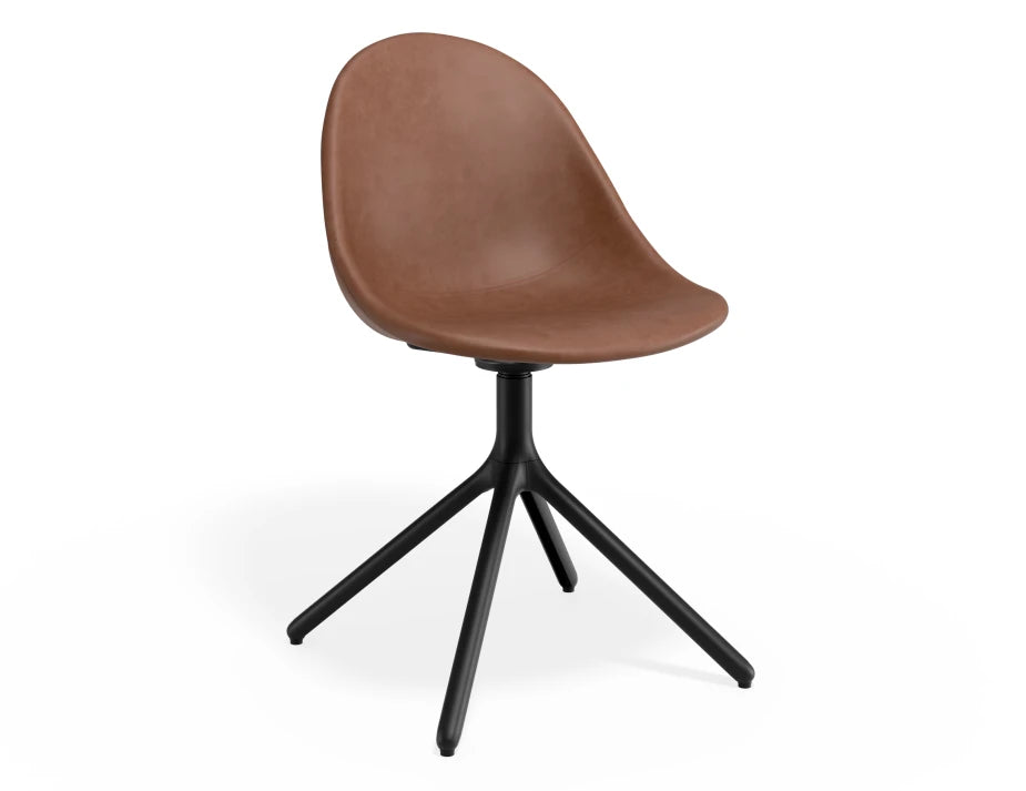 Pebble Chair Tan Upholstered Vintage Seat