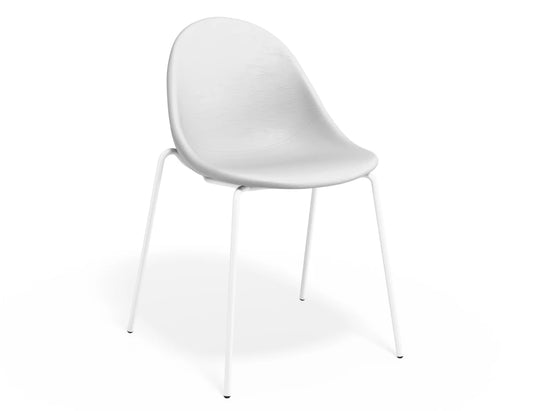 Pebble Chair White Upholstered Vintage Seat