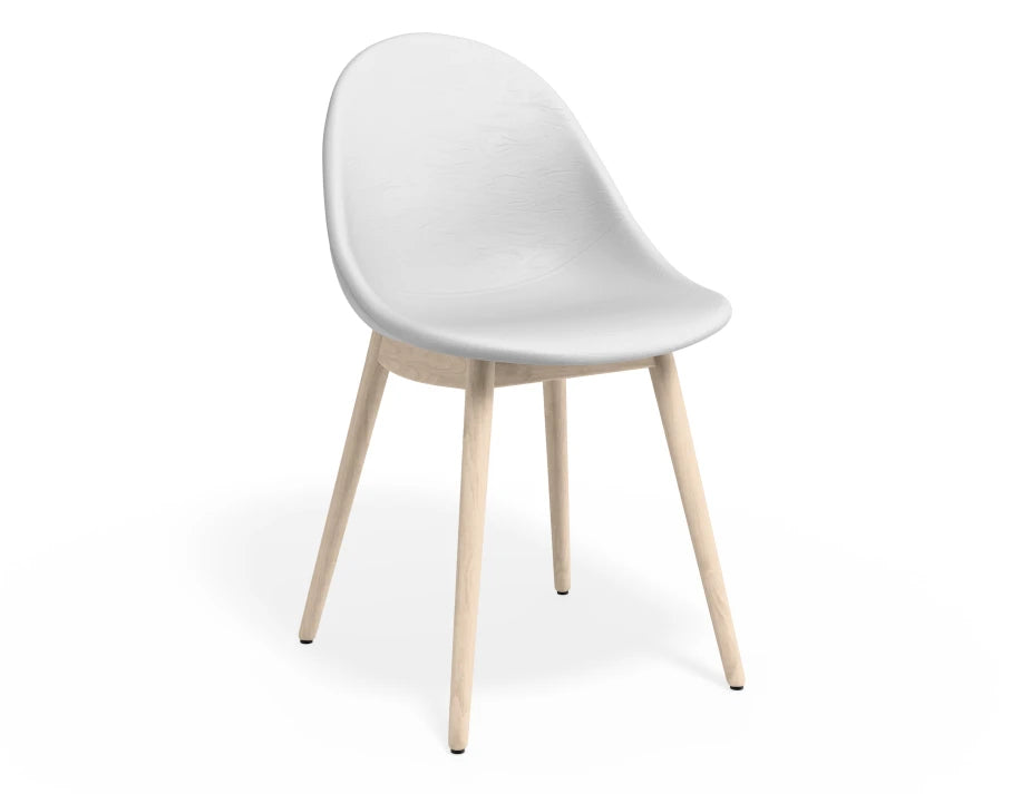 Pebble Chair White Upholstered Vintage Seat