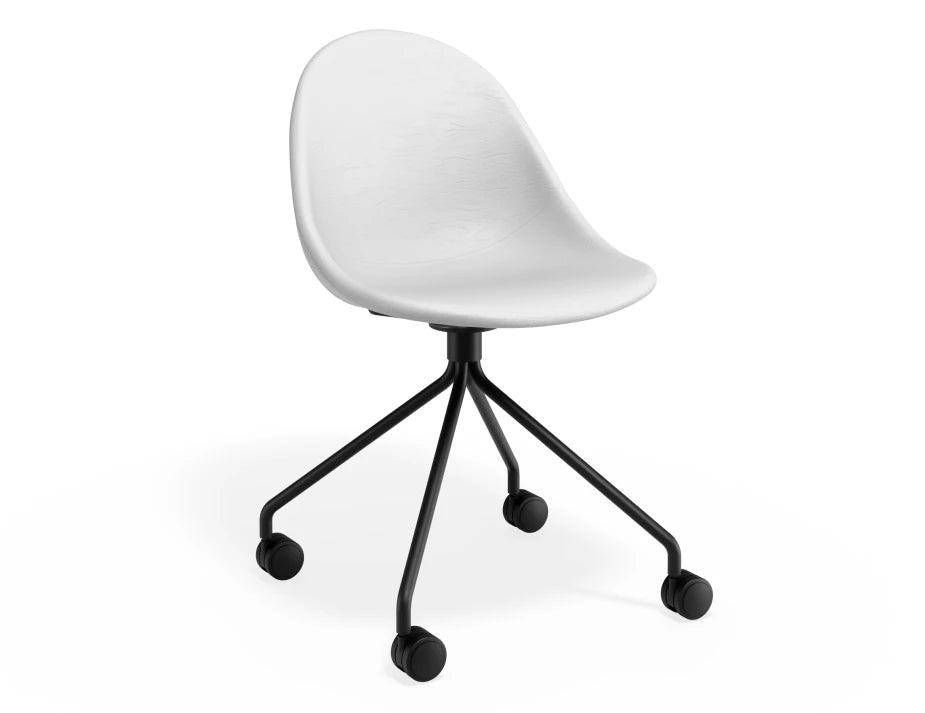 Pebble Chair White Upholstered Vintage Seat