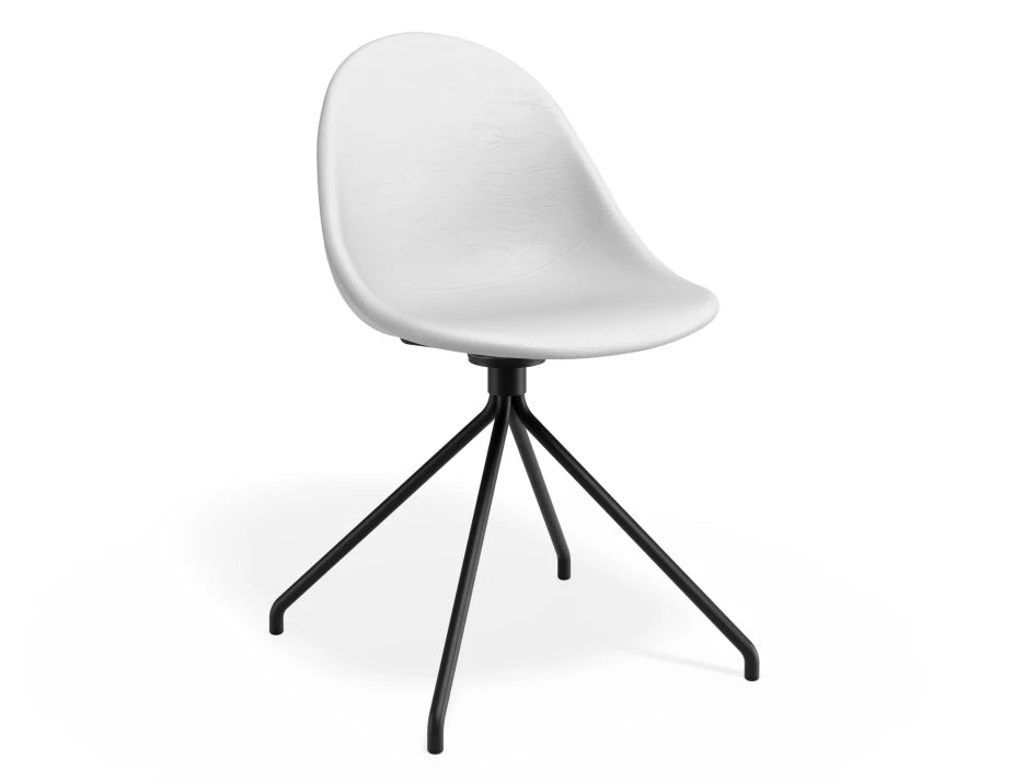 Pebble Chair White Upholstered Vintage Seat