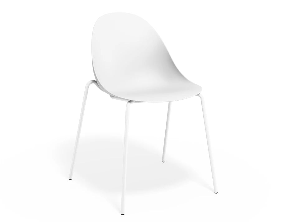Pebble Chair White with Shell Seat