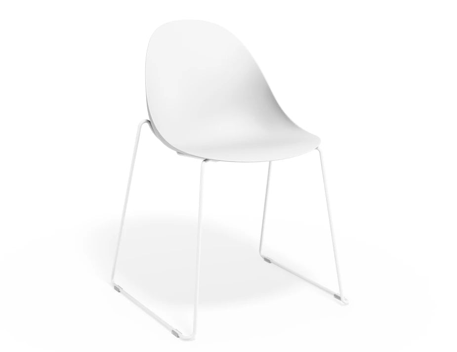 Pebble Chair White with Shell Seat