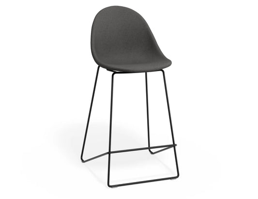 Pebble Fabric Grey Upholstered Stool