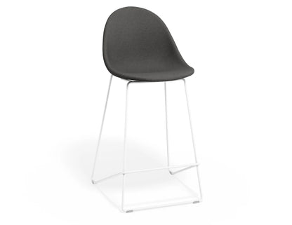 Pebble Fabric Grey Upholstered Stool