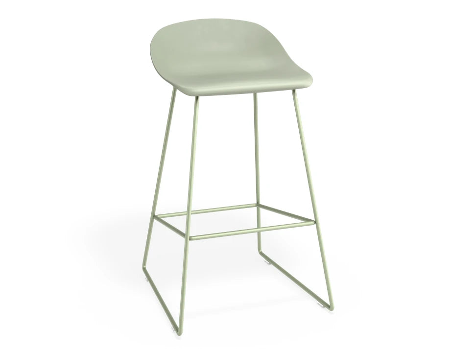 Pop Stool - Dusty Green Frame and Shell Seat