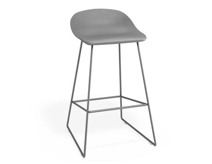 Pop Stool - Silver Grey Frame and Shell Seat