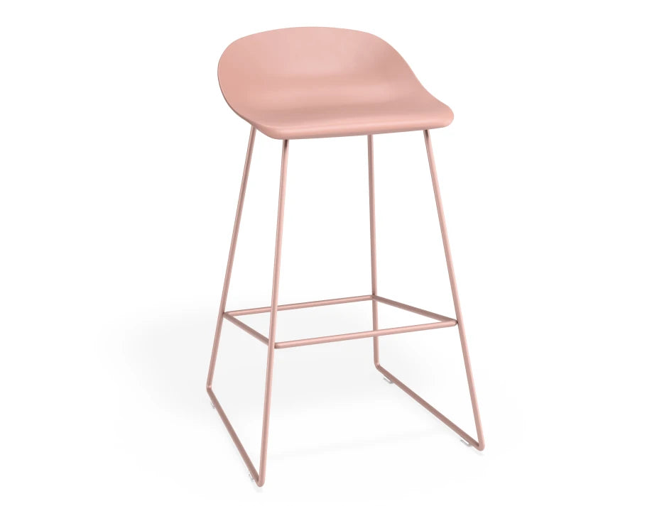 Pop Stool - Soft Pink Frame and Shell Seat