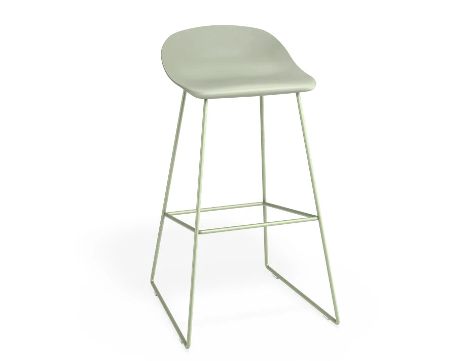 Pop Stool - Dusty Green Frame and Shell Seat