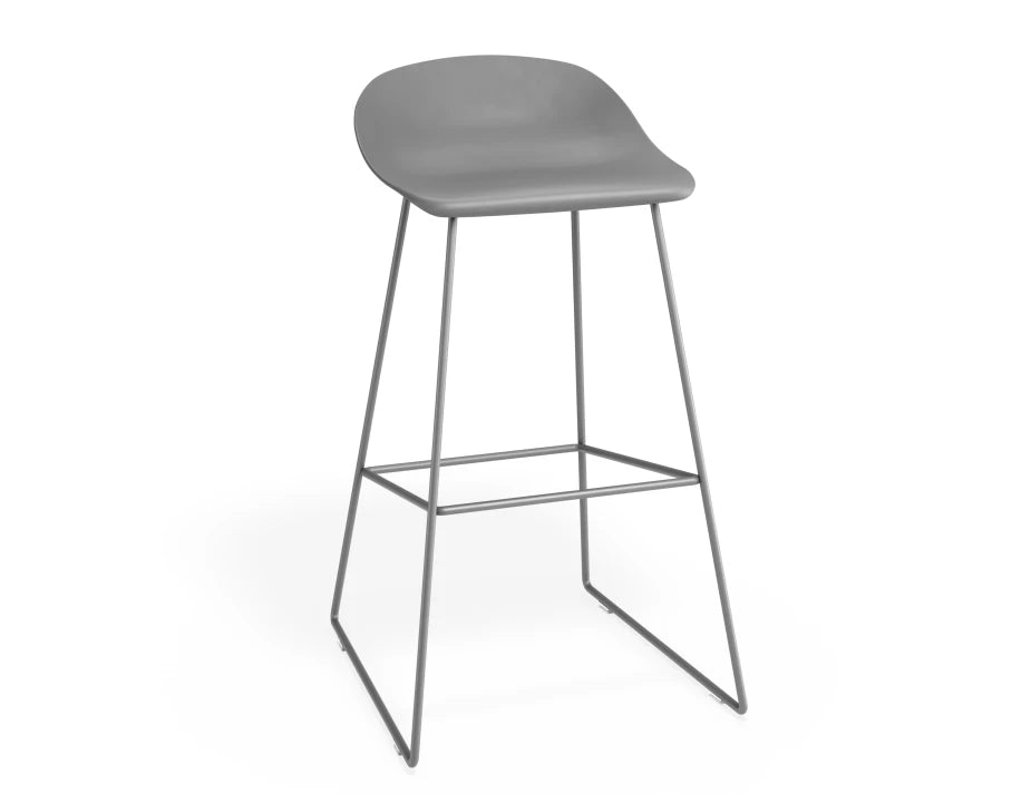 Pop Stool - Silver Grey Frame and Shell Seat