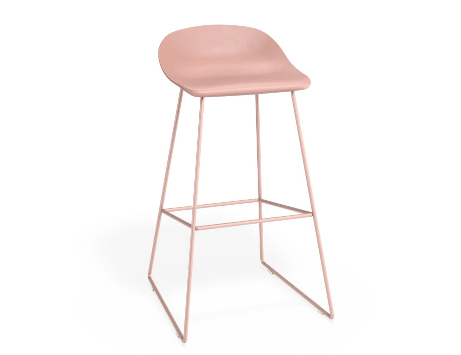 Pop Stool - Soft Pink Frame and Shell Seat
