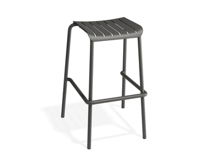 Roku Backless Bar Stool - Outdoor - Charcoal
