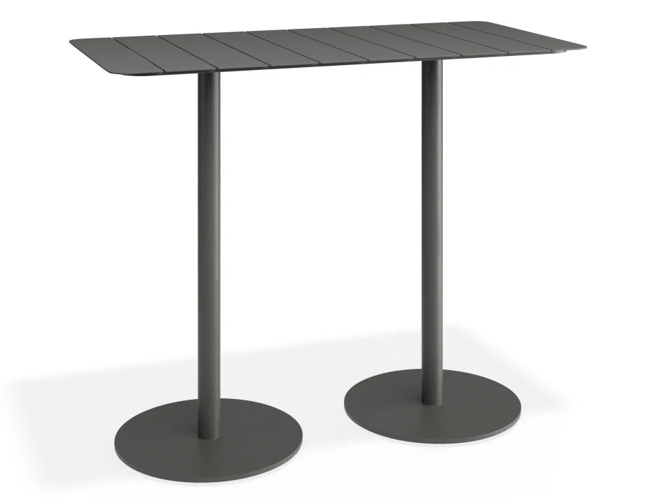 Roku Rectangle High Bar Table - Outdoor - Charcoal