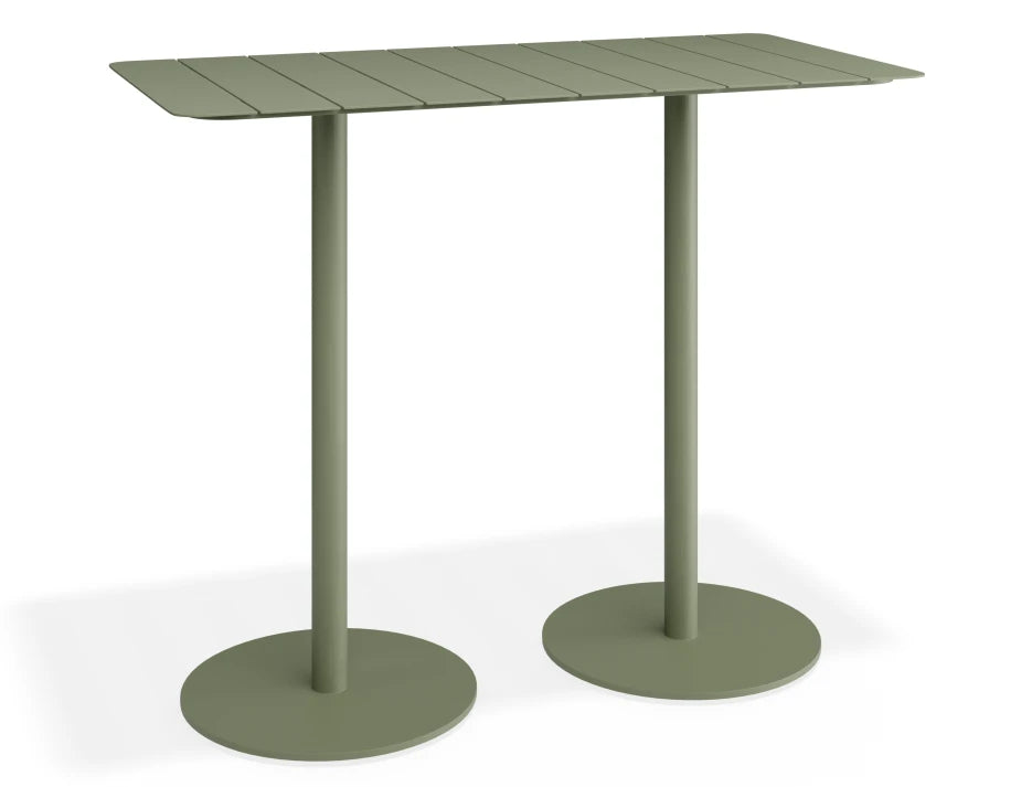 Roku Rectangle High Bar Table - Outdoor - Matte Green