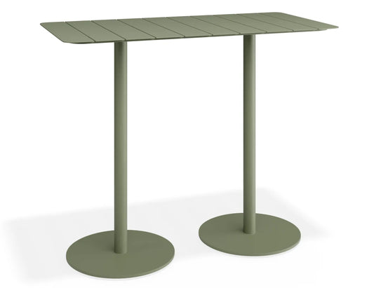 Roku Rectangle High Bar Table - Outdoor - Matte Green