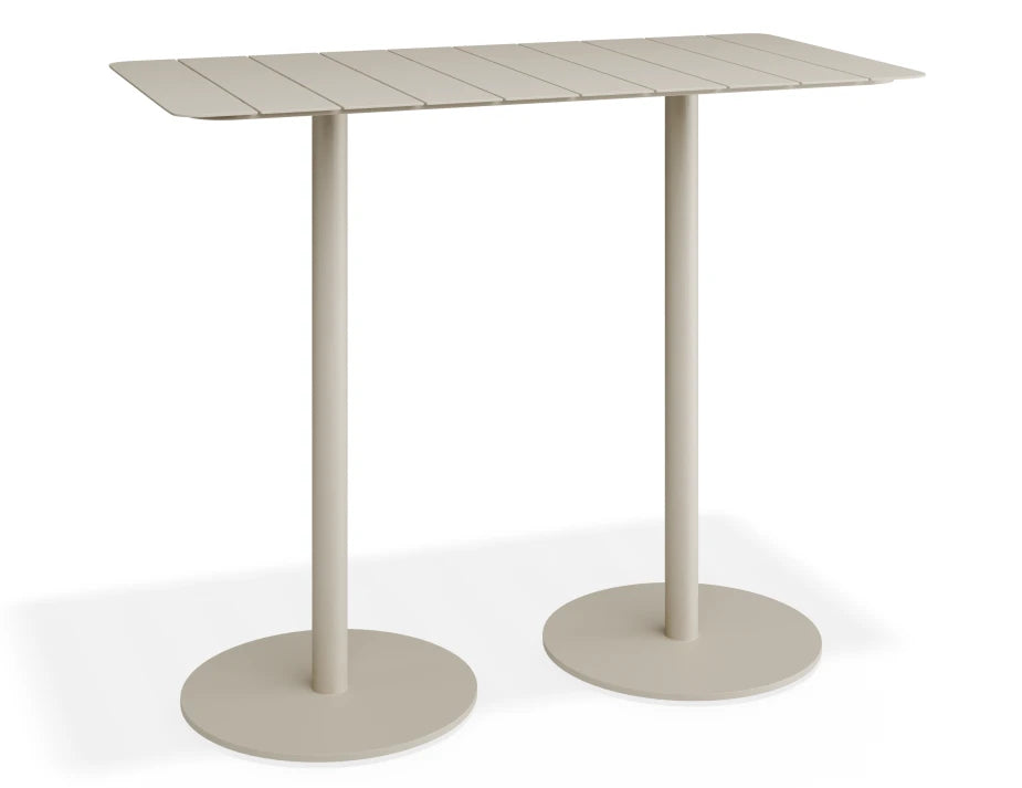 Roku Rectangle High Bar Table - Outdoor - Latte
