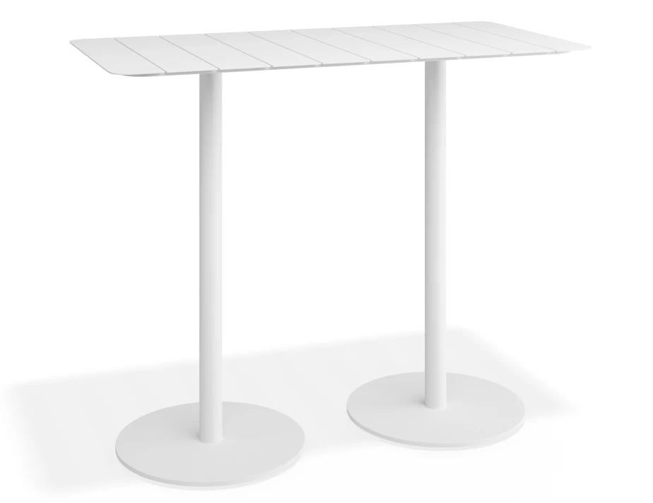 Roku Rectangle High Bar Table - Outdoor - White