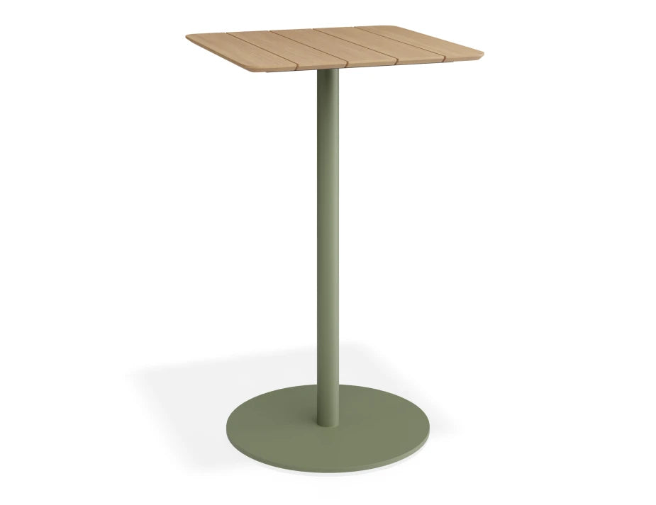 Roku High Bar Teak Table - Outdoor - Eucalyptus Green