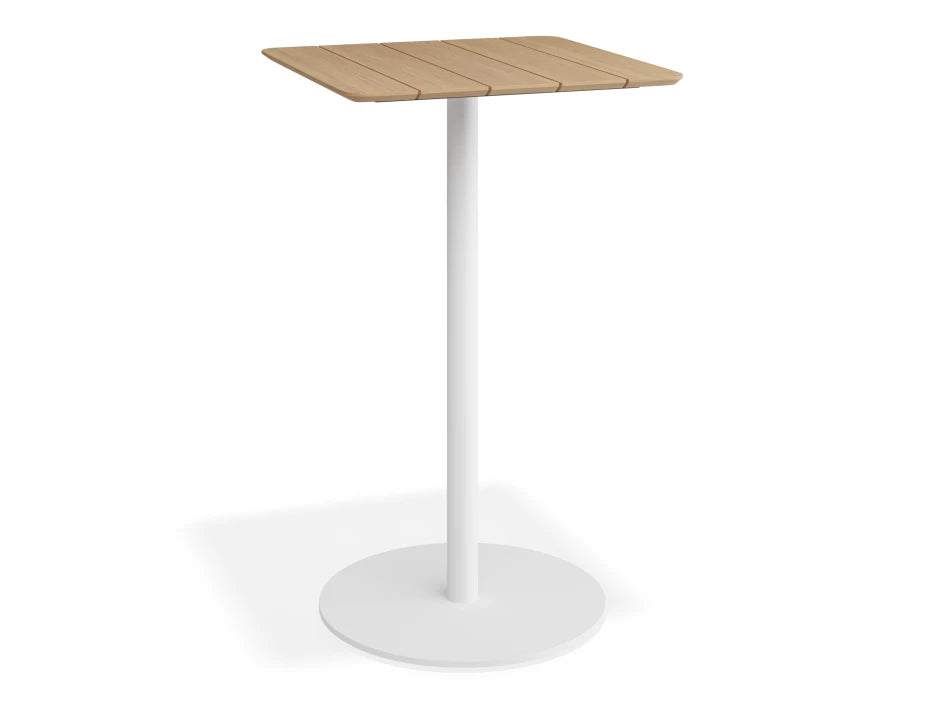 Roku High Bar Teak Table - Outdoor - White