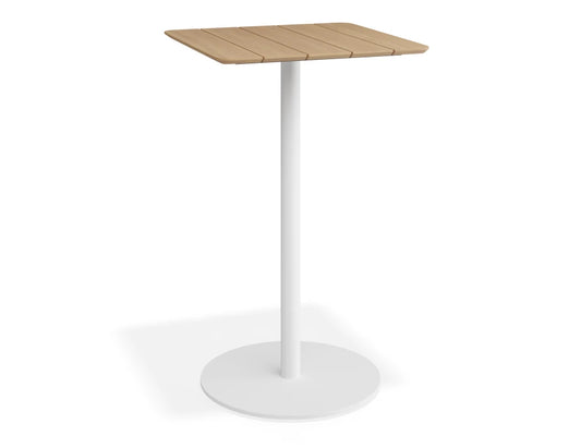 Roku High Bar Teak Table - Outdoor - White